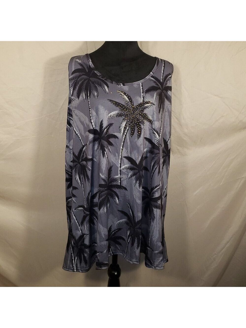 Women's India Boutique Gray Palm Tree Print Tunic - One Size